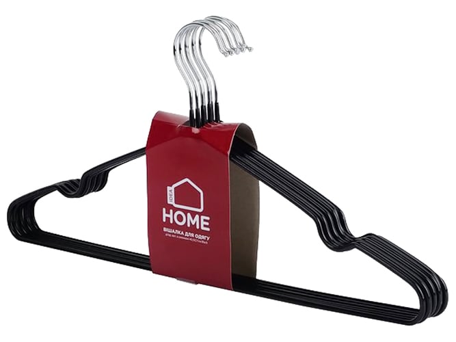Vešalice Idea Home Black, 40,5 × 21 cm, 8 komada